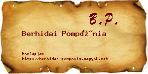 Berhidai Pompónia névjegykártya